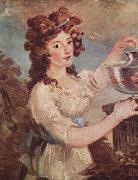 Joseph Van Bredael Portrait of a young lady with a goldfish oil painting